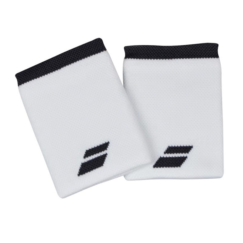 BABOLAT WRISTBANDS LOGO JUMBO WHITE/BLACK (PACK 2)