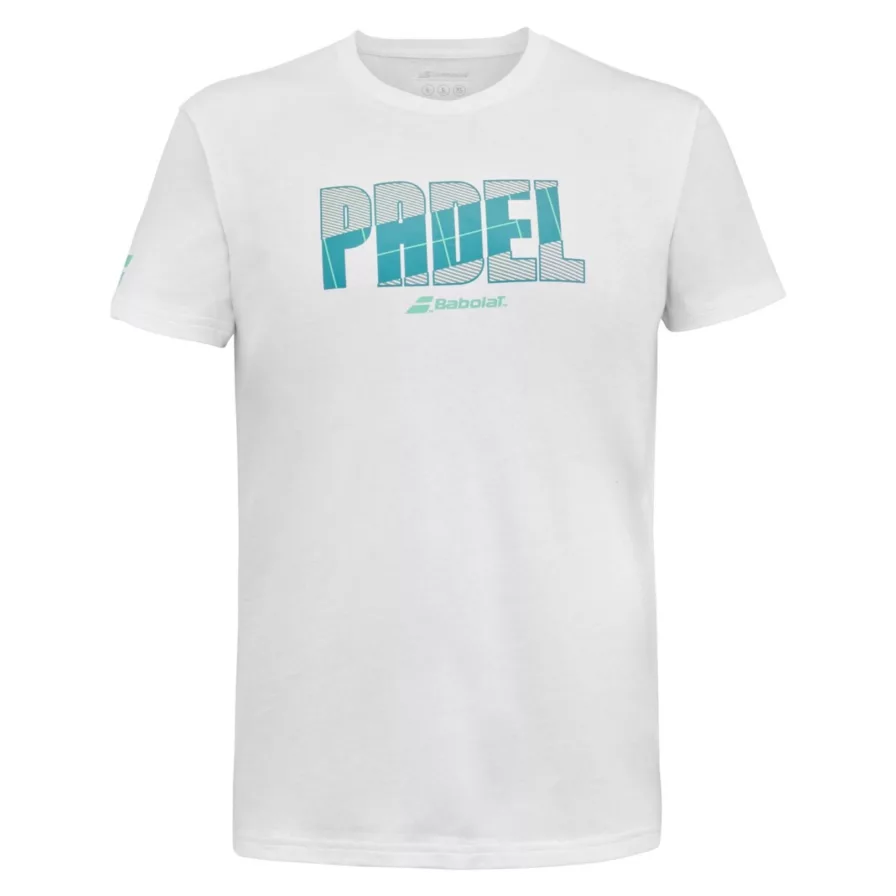BABOLAT T-SHIRT COTTON TEE PADEL WHITE 2024