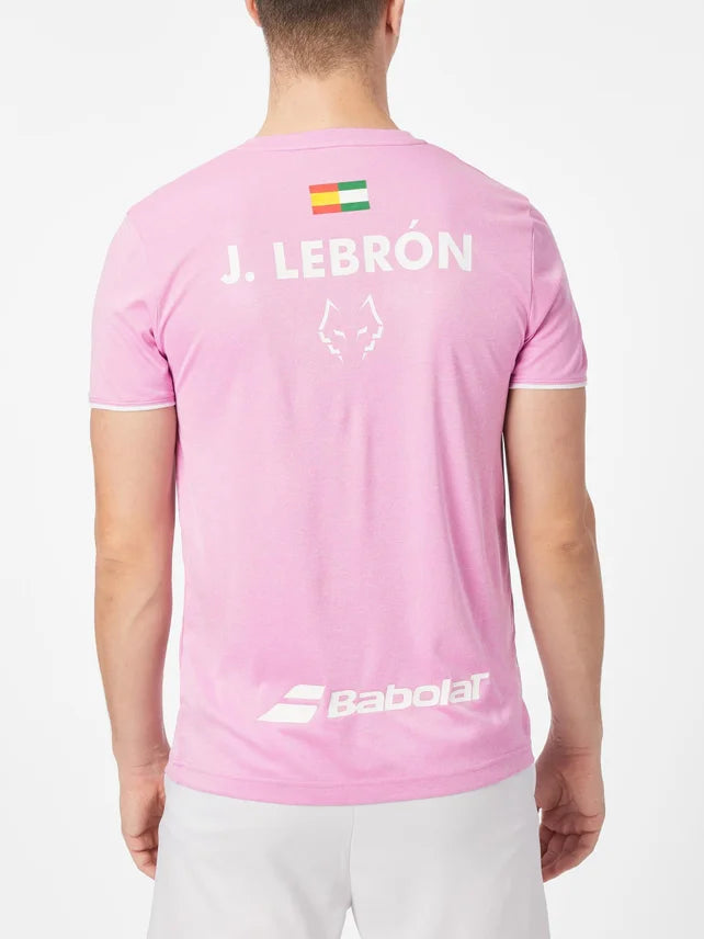 BABOLAT T-SHIRT MEN SPRING JUAN LEBRON CREW NECK PINK SIZE XL