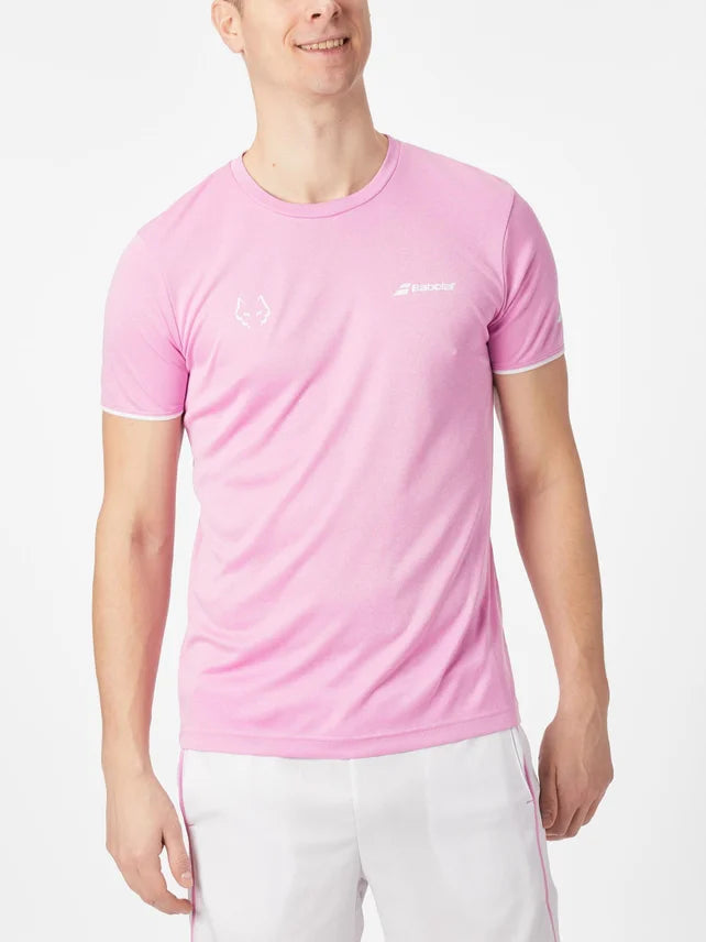 BABOLAT T-SHIRT MEN SPRING JUAN LEBRON CREW NECK PINK SIZE XL