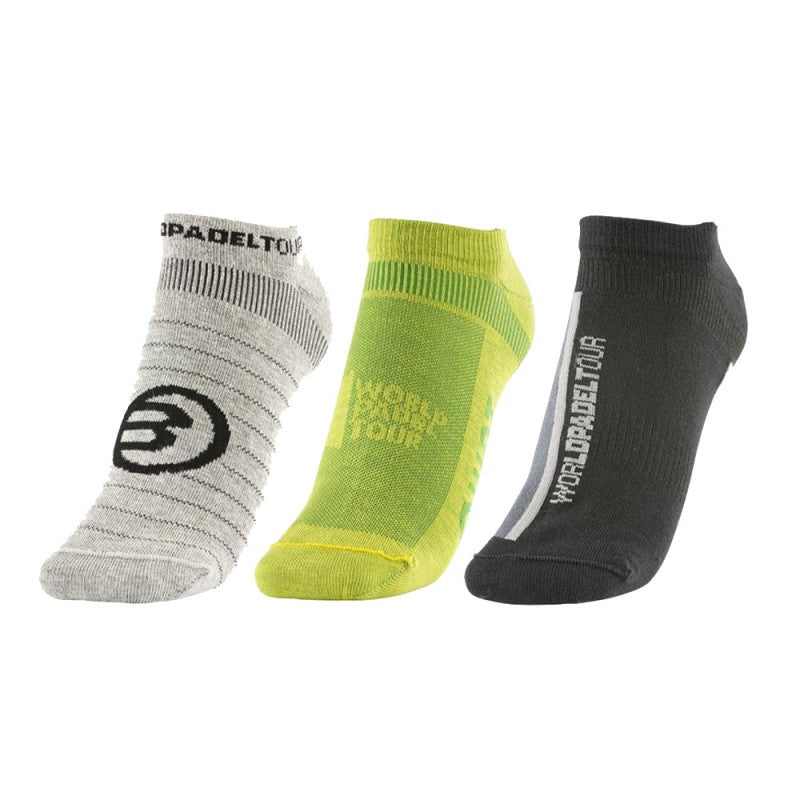 BULLPADEL SOCKS BPWPT 2309 GREEN/BLACK/GREY (PACK 3)