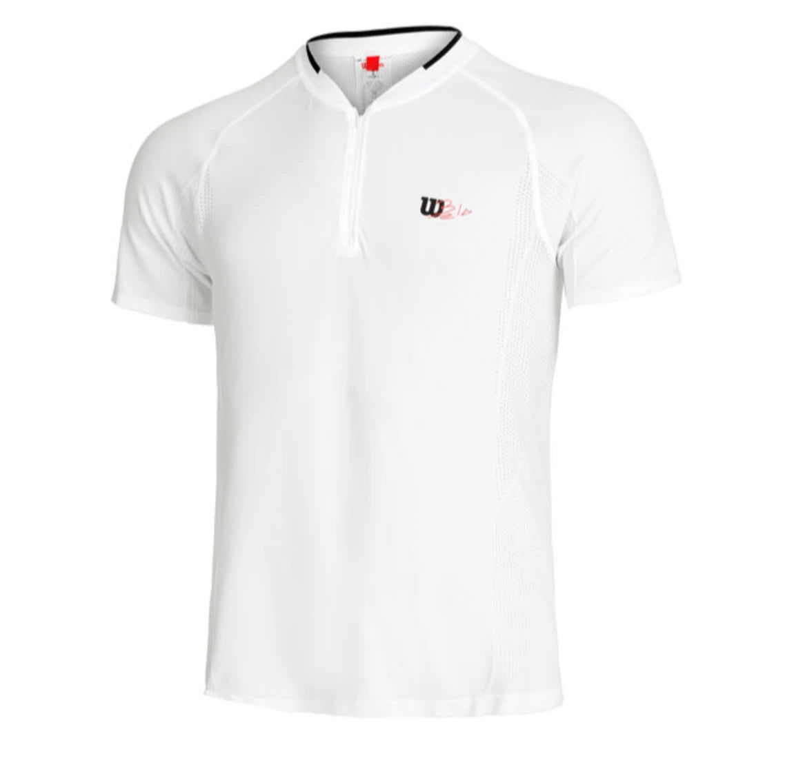 WILSON T-SHIRT MEN PLAYERS SEAMLESS ZIP HENLEY 2.0 WHITE