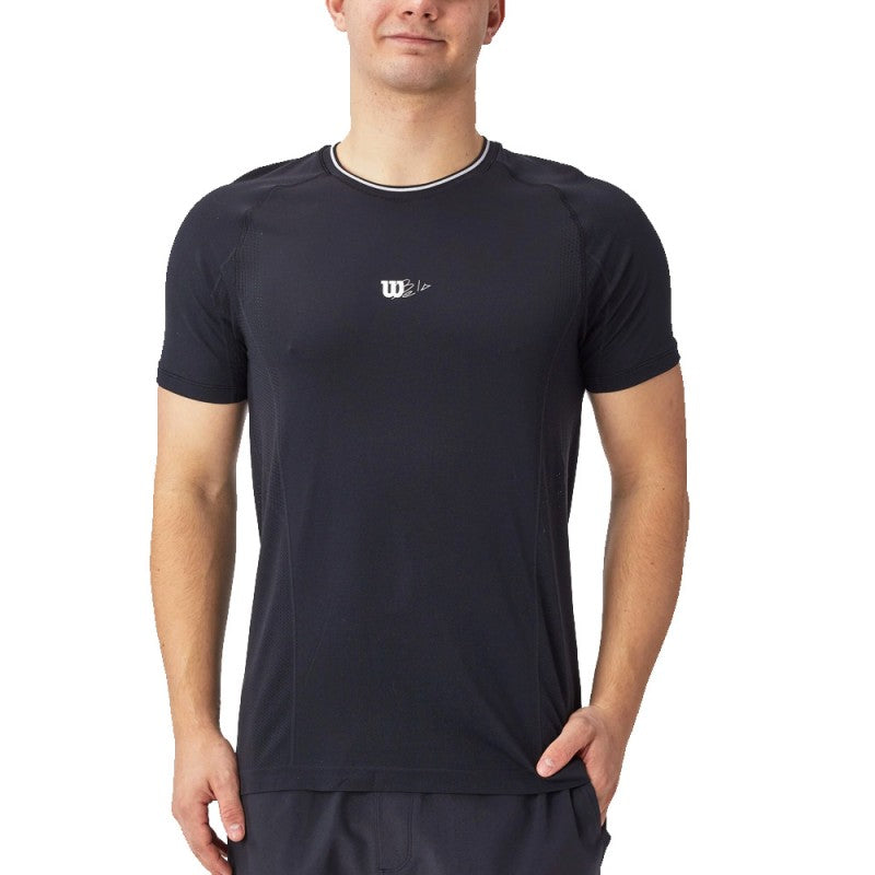 WILSON T-SHIRT MEN PLAYERS SEAMLESS CREW 2.0 BLACK